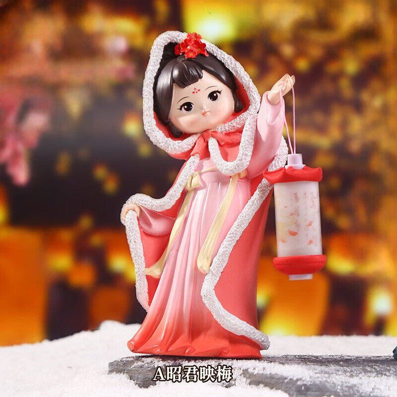 Brand cultural innovation New Chinese style national style portable long singer painted lamp retro bedside holiday gift creative atmosphere lamp D1218-1 four must be the largest antique series ornaments