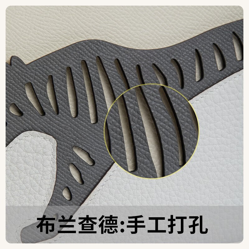 European and American animal series genuine leather light luxury chain multi-color lightweight splicing long version handbag cosmetic bag coin purse EP milkshake powder + EP milk gray + saddle leather