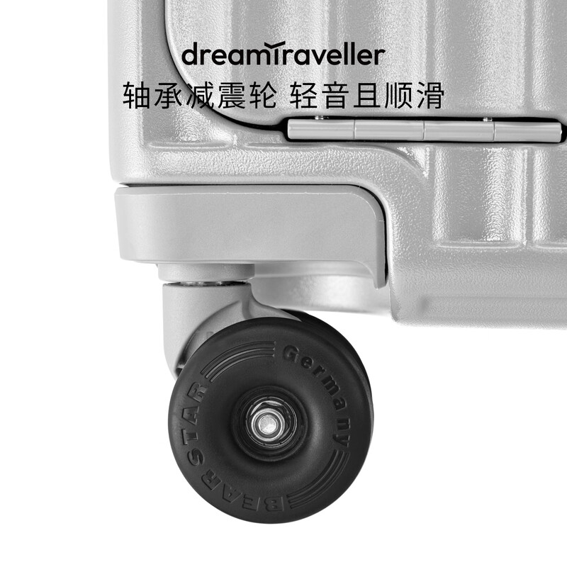 Dream traveler large capacity suitcase universal wheel multi-functional trolley case front opening suitcase for men and women 20 inches elephant gray