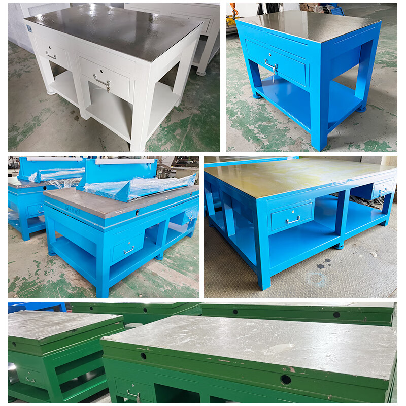 Heavy-duty fitter bench mold repair workbench fitter table vise flying mold table provincial mold table workshop cast iron steel plate table blue-2 pump_1000*750*800 table steel plate 18mm