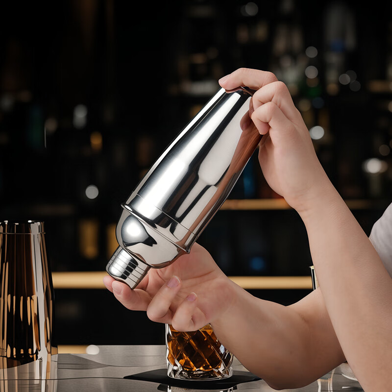 CLITON304 stainless steel cocktail mixer, milk tea shop hand-made lemon artifact cocktail hand-shake shaker cup and pot 4-piece set