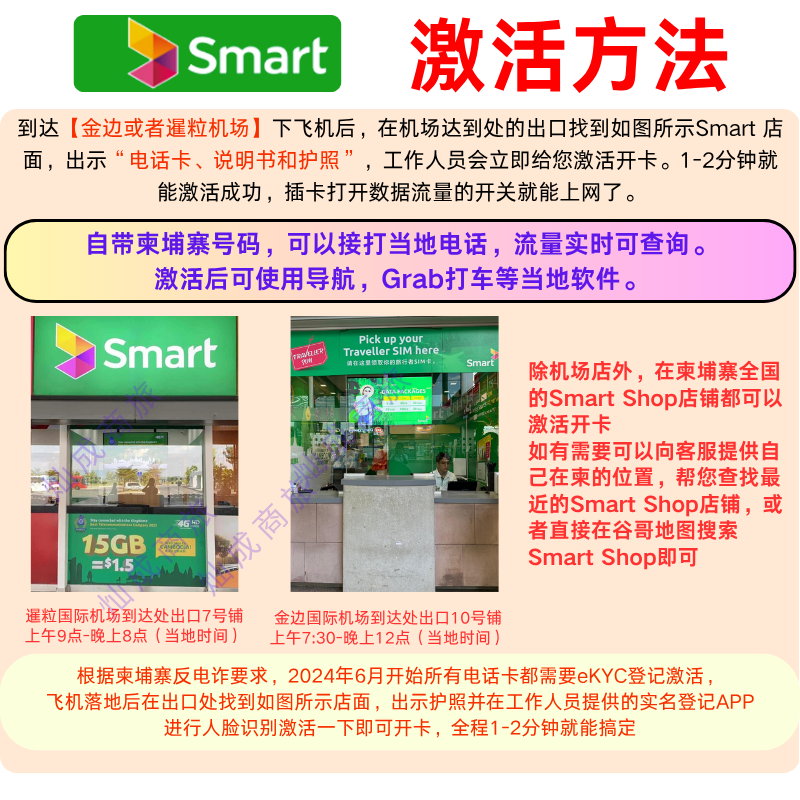 Cambodian local phone card high-speed traffic with calls smart native card Phnom Penh universal Internet card Cambodia 3-day 30G+ conversion head