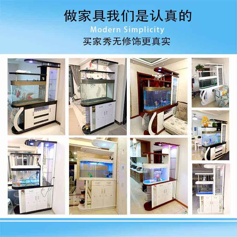 Kongjiang Partition Cabinet Living Room Home Porch Cabinet Modern Simple Multi-Function Home Storage Rack Wine Cabinet Double-sided Fish Tank Screen F Solid Wood Model 1.1 Meter Black and White Matching (Installation Included)