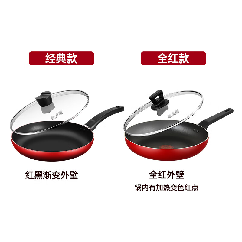 Cui Dahuang pan non-stick pan steak omelette pancake frying pan with lid 28cm induction cooker universal Chinese red ZH28JG