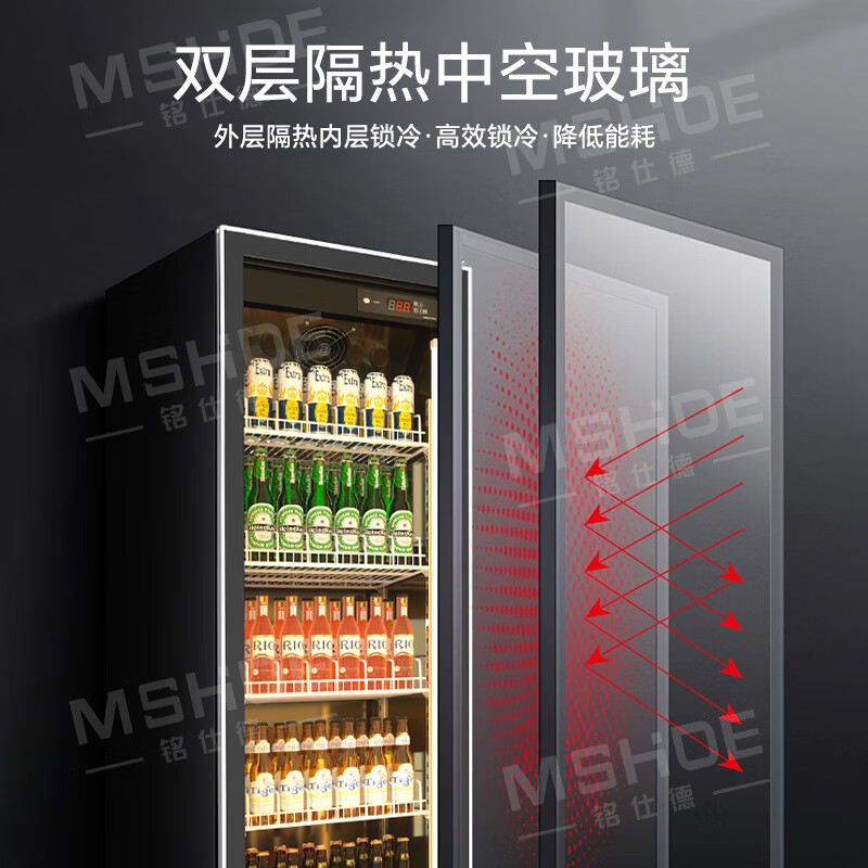 Mshder Internet celebrity wine display cabinet beer cabinet display cabinet wine refrigerated cabinet display cabinet refrigerated fresh cabinet freezer refrigerator supermarket convenience store beverage cabinet frameless high-end three-door 1500*600*2010 (no pouring)