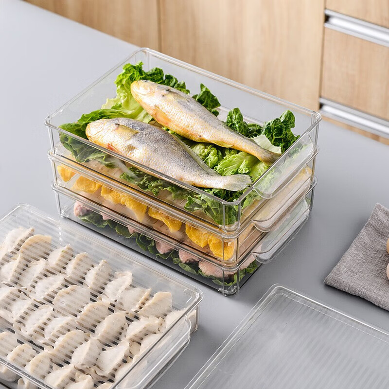 Chenbu 3-layer 3-cover dumpling box refrigerator crisper multi-layer chaos storage box refrigerator cold and quick-frozen egg box with water transparent dumpling box