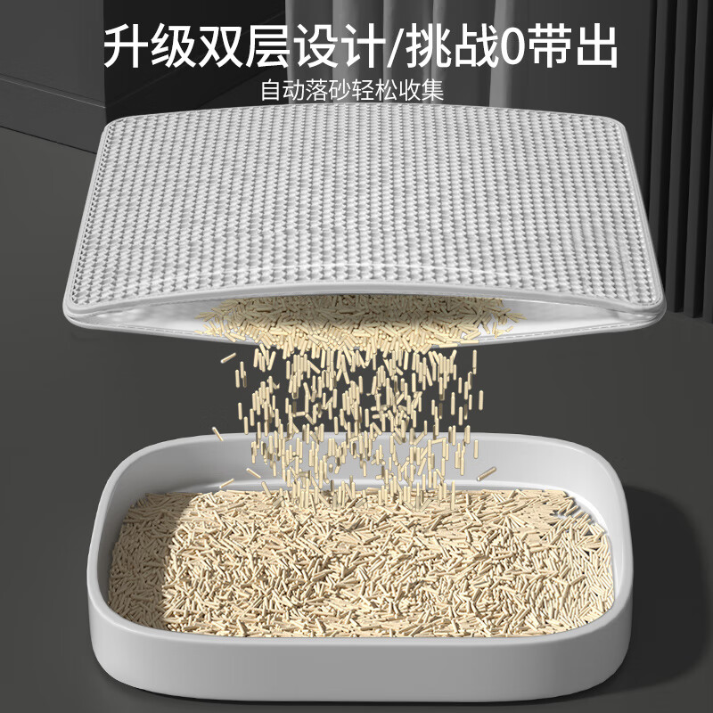 HELLOJOY extra large cat litter box mat is anti-splash and anti-bringing out, thickened double-layer filter sand control mat, wear-resistant and scratch-resistant EVA anti-slip mat