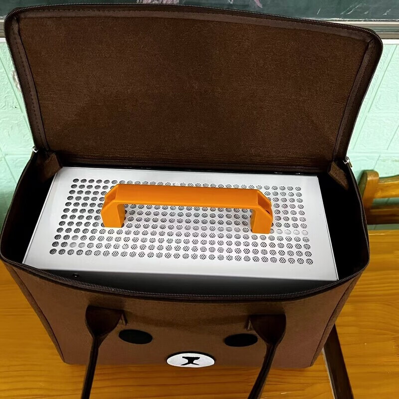 Computer packing box matx chassis bag large capacity storage bag thickened wear-resistant trolley luggage bag itx chassis storage bag brown internet celebrity bear large size 45*20*35cm