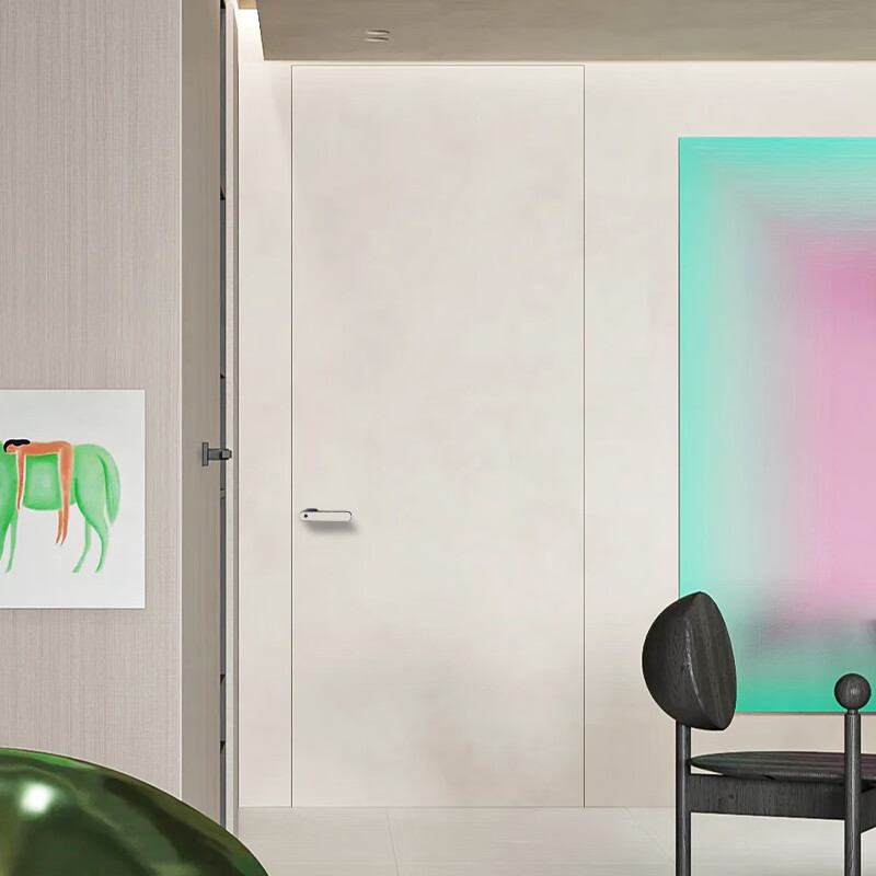 Customized invisible door, frameless narrow edge, minimalist aluminum wooden door, flat opening door, interior door, paint door, bedroom secret door, hidden frame door/paint-free decorative panel
