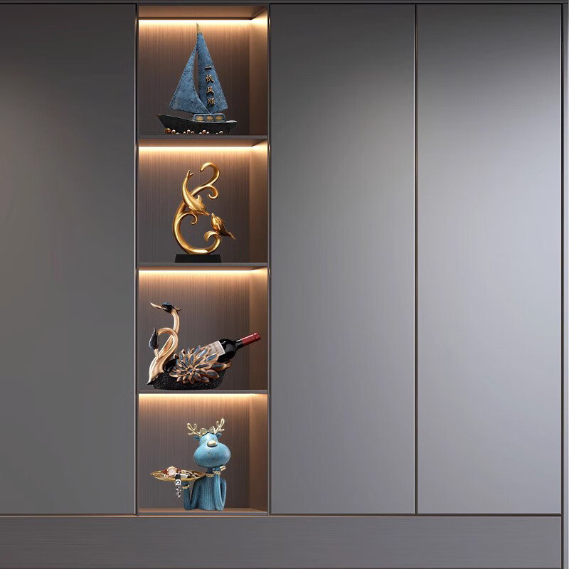 Aoyanlai red wine rack ornaments high-end wine rack ornaments swan living room dining table wine holder light luxury atmosphere sideboard wine K set 5-piece set