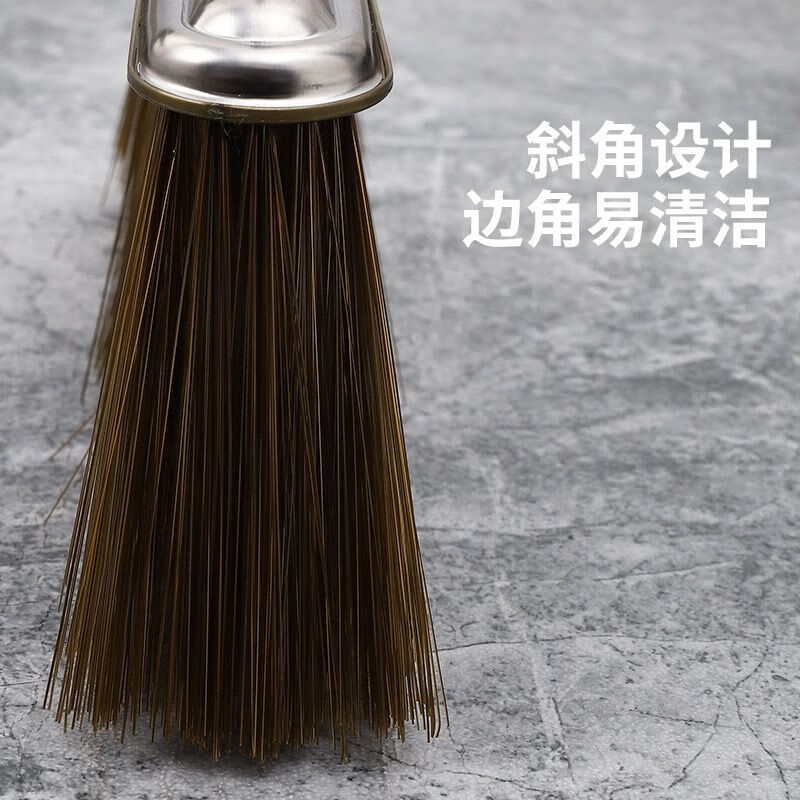 Broom single strong and durable stainless steel thickened dustpan set 2023 new reinforced commercial broom household garbage shovel combination outdoor style broom (hard bristles) short pole 96CM broom