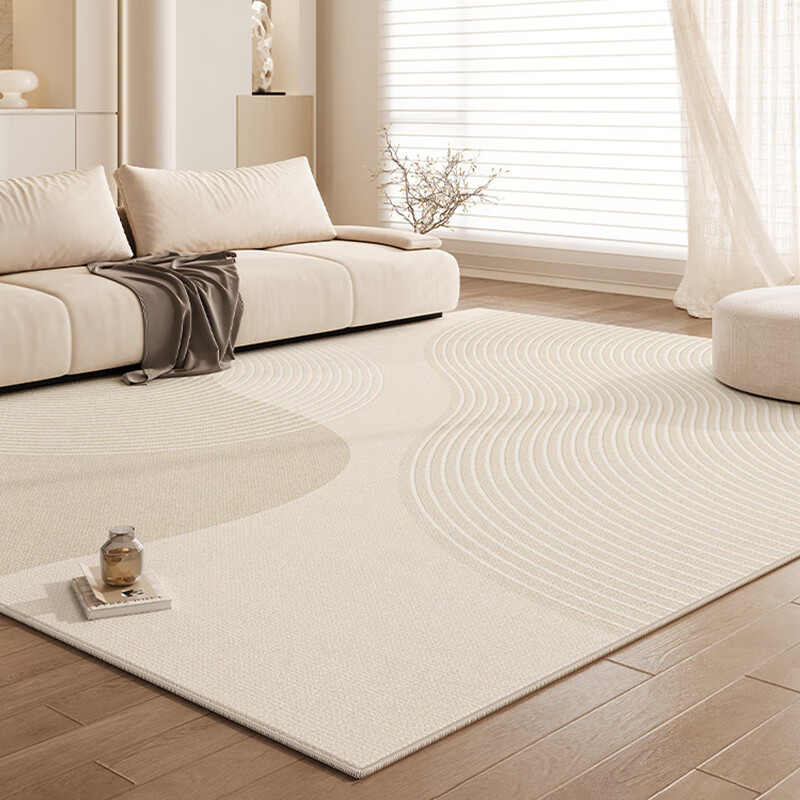 DEEMOON Living Room Carpet Light Luxury and High-Level Sense Bedroom Cream Style Imitation Cashmere Large Area Dirty Resistant Carpet 200*300