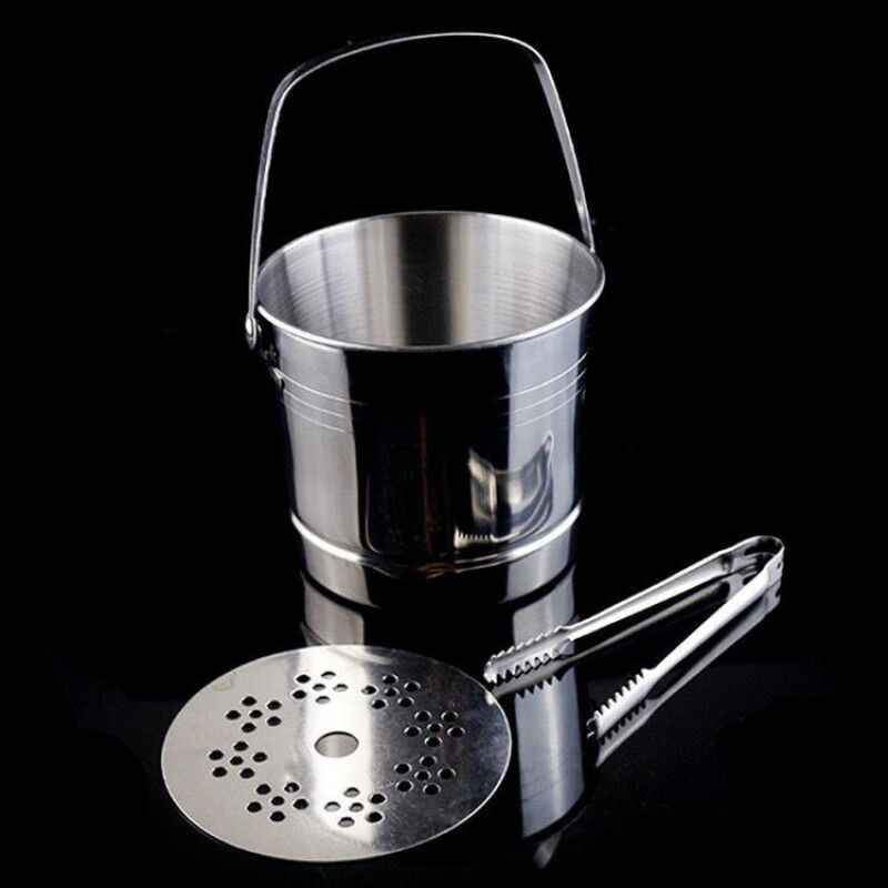 Fanxiang stainless steel portable ice bucket European style ice bucket bar KTV service wine bucket with ice partition small ice bucket 1L 5 stainless steel ice clips