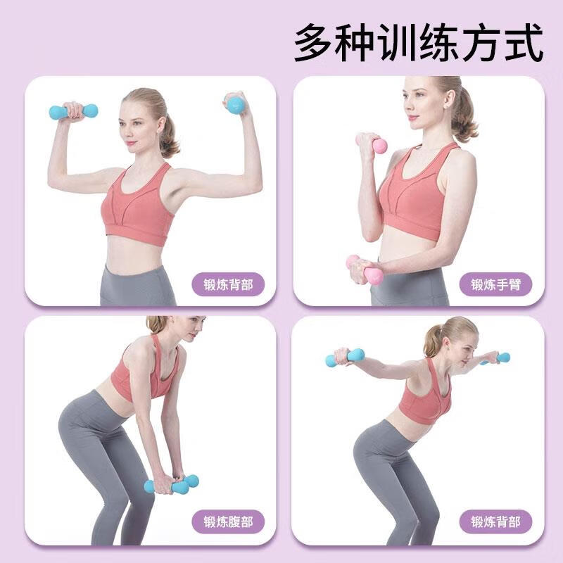 JCZS small dumbbell women's children's barbell solid cast iron fitness aerobics yoga arm muscle home exercise equipment dipped in cherry blossom powder 1.5kgX2 women's thin arms/primary strength 0KG 1-/only