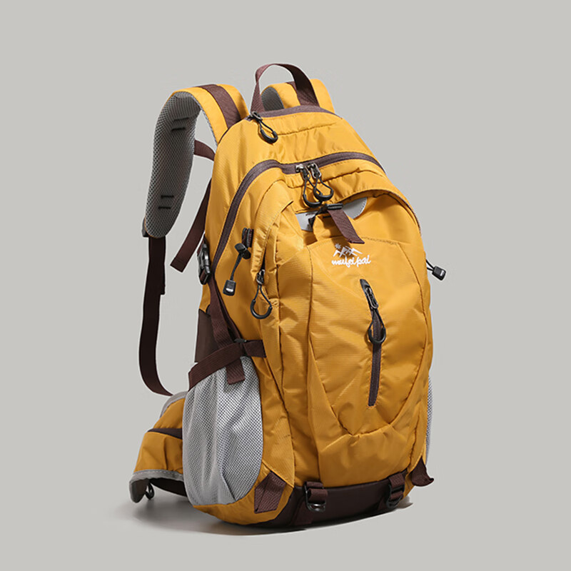 Tourist outdoor hiking mountaineering bag women's lightweight large-capacity ultra-light backpack travel bag travel mountaineering equipment backpack men's tea house yellow