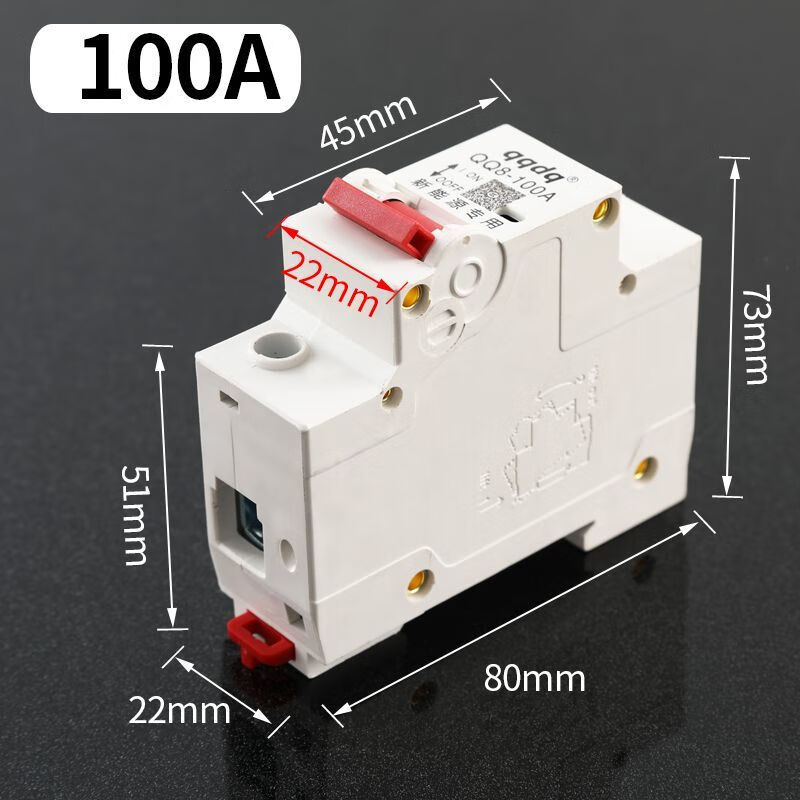 Electric vehicle air switch DC circuit breaker electric motorcycle special 48/60/7284v universal 63a100a overload leakage protection # 63A single control transparent air switch