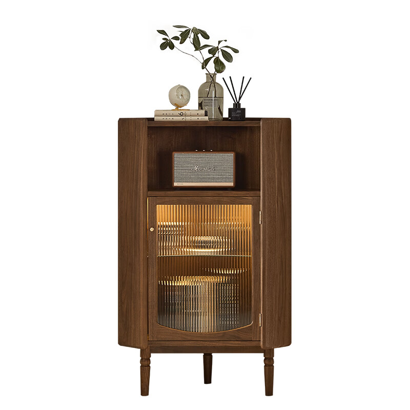 Kezitu pays attention to the Nordic living room solid wood triangle cabinet guest dining room corner corner wine cabinet multi-functional storage side cabinet storage cabinet timing corner cabinet complete installation