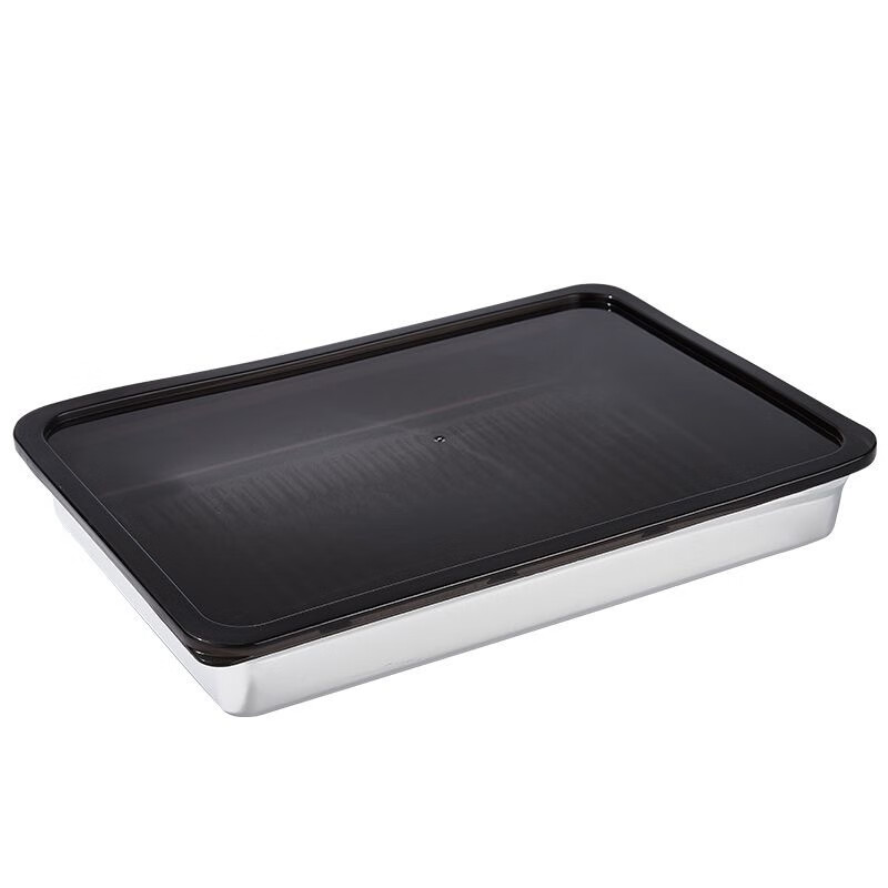 Enshousu 316 stainless steel dumpling box fresh-keeping plate square plate with lid multi-purpose picnic storage box 1 hour type + extra deep and thick only large + extra thick 4-piece set anti-stick 3200ML 2
