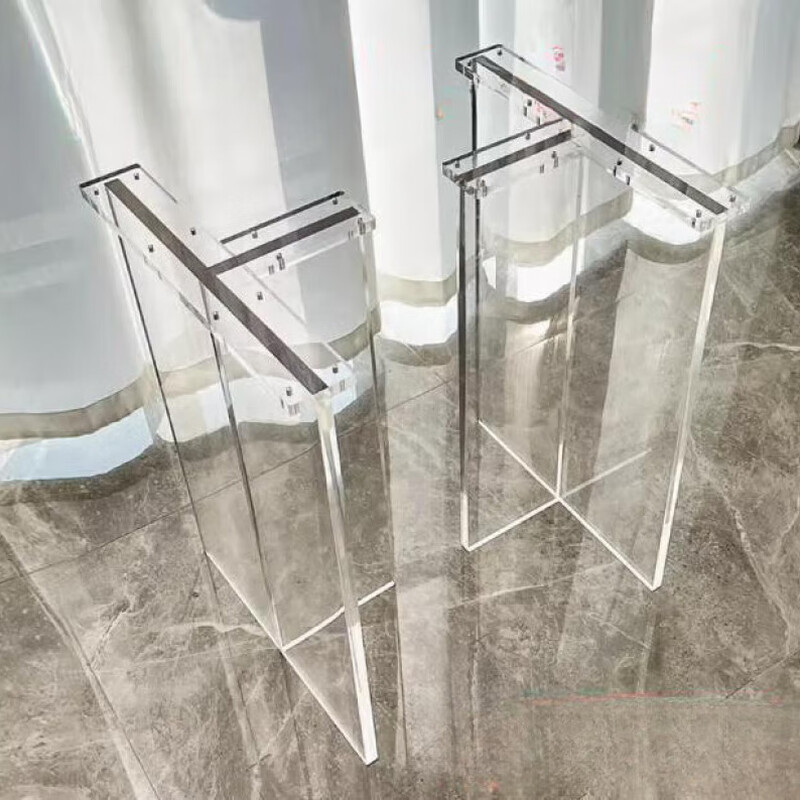 WEASGEN custom-made acrylic table legs, transparent table legs, dining table gradient bracket, coffee table rock plate support legs, brown table corner thick plate, please contact us for customization