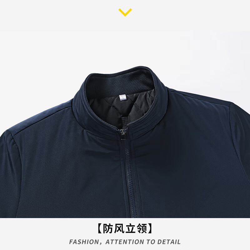 ROMON jacket men's autumn and winter velvet thickened middle-aged and elderly dad's executive jacket business warm plus size cotton clothes black windproof and warm M / recommended 85-100 pounds