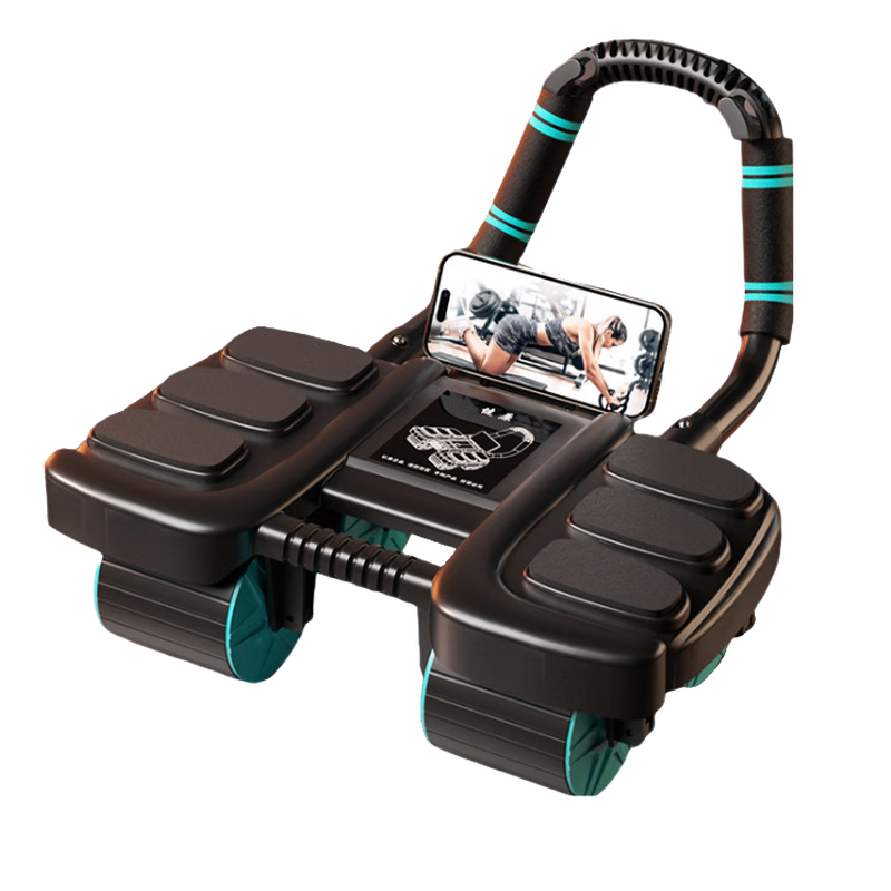 Bo Na Ling Jian Abdominal Wheel Automatic Rebound Fitness Equipment Home Elbow Support Exercise Abdominal Muscle Wheel Tablet Support Artifact Abdominal Wheel Four Wheels Black