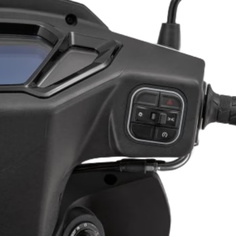 Qianjiang Xun 125 fuel motorcycle, pedal commuting, fuel-saving scooter, cost-effective, guardrail + trunk, starry night black