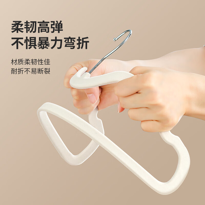 LYNN clothes hanger, short neck, non-marking, non-slip, home adult storage flocked clothes hanger, clothes drying hanging storage division, 10-pack
