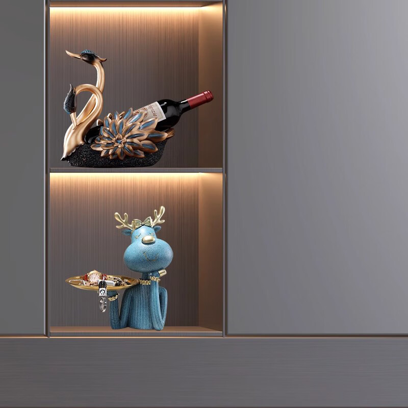 Aoyanlai red wine rack ornaments high-end wine rack ornaments swan living room dining table wine holder light luxury atmosphere sideboard wine K set 5-piece set