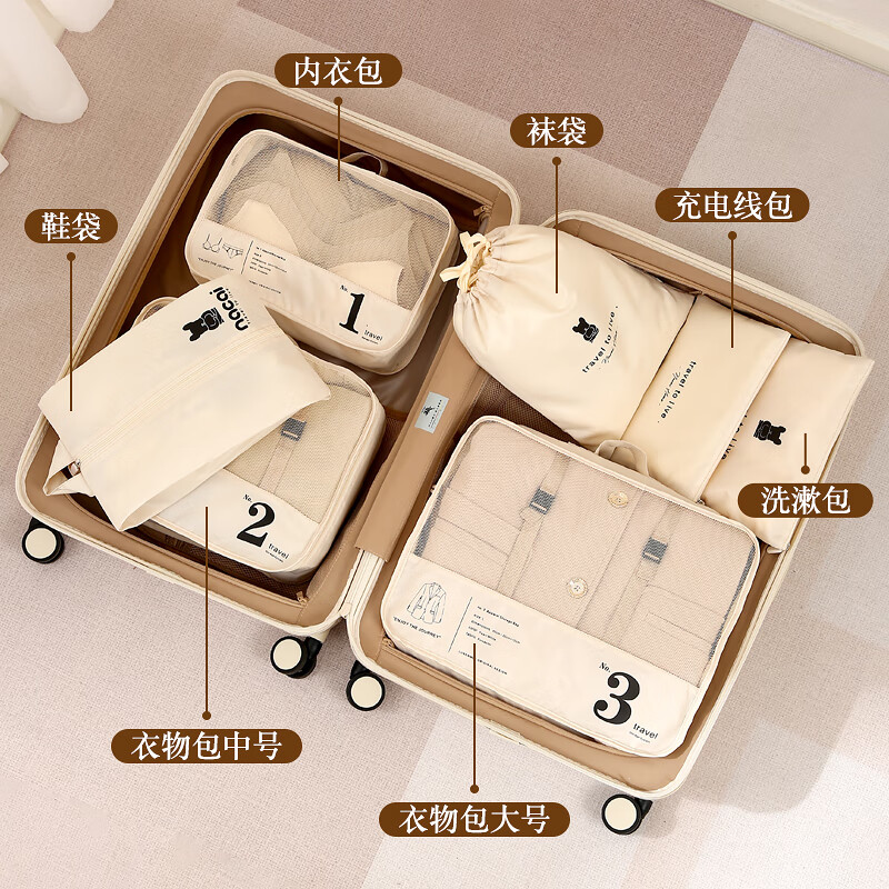 Korlock travel storage bag 7-piece suitcase clothes underwear organizer bag travel clothing shoes packing bag travel