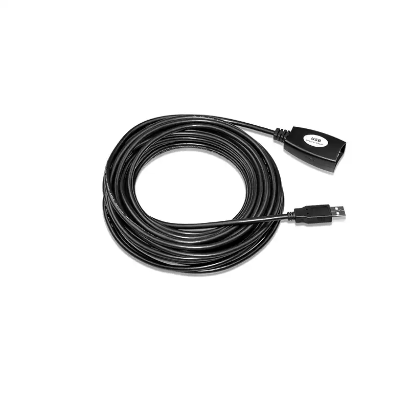 Tenveo video conferencing camera USB extension cable HD conferencing camera video conferencing omnidirectional microphone universal with signal amplifier can be connected without attenuation black 15m