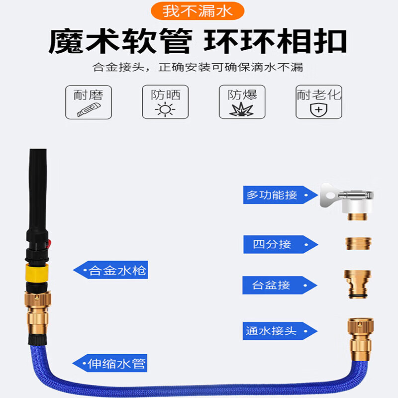 Jiangting Ketong water car wash mop car wash brush soft bristles do not hurt the car fully automatic rotating car brush cleaning set tool water mop telescopic water pipe-20 meter set flushing integrated water flow car wash brush