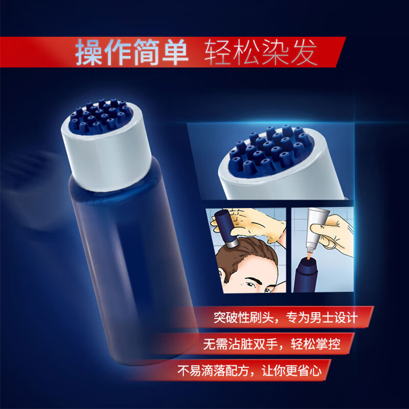 Schwarzkopf Men's Hair Dye Cream 2.0 Natural Black Hair Dye Cream Hair Dye Men's Special Cover White Free Oil Control Shampoo 60ml