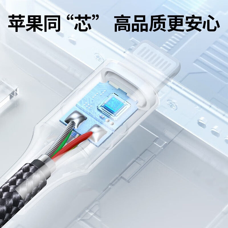 Greenlink MFi certification without pop-up window Apple charging cable fast charging data cable suitable for iPhone14/13Pro/12/11iPad car USB charger cable USB braided cable - space gray - 1.5 meters
