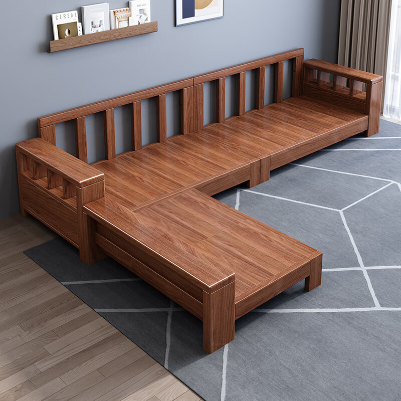 Yangyi walnut full-cover sofa living room combination Chinese style winter and summer dual-purpose large and small apartment furniture sofa F2205# full-cover sofa