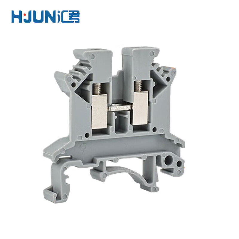 HUIJUN UK2.5B terminal block rail-type voltage terminal block 2.5 square meters gray 10-piece package