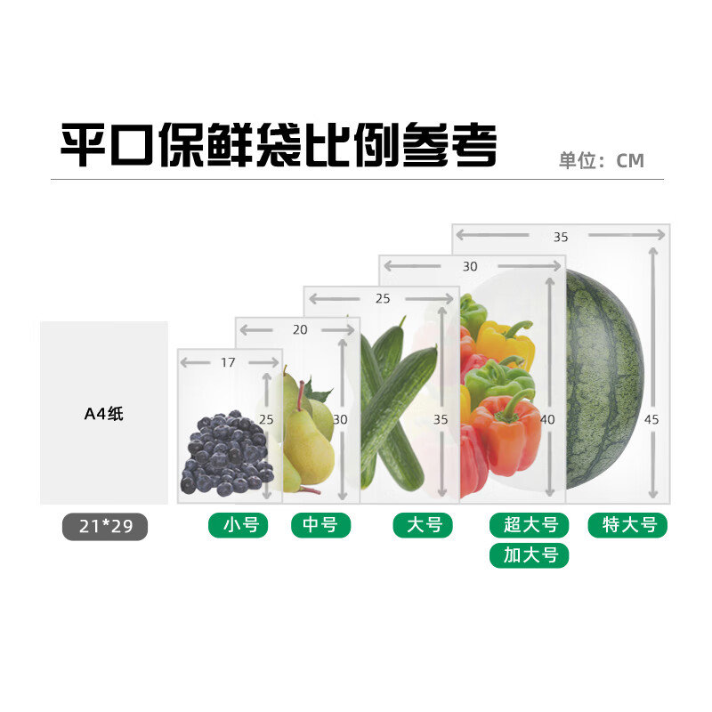 Canon (Glad) food-grade fresh-keeping bags, small size 200, flat-mouth food bags, food fresh vegetables and fruits preservation RP17