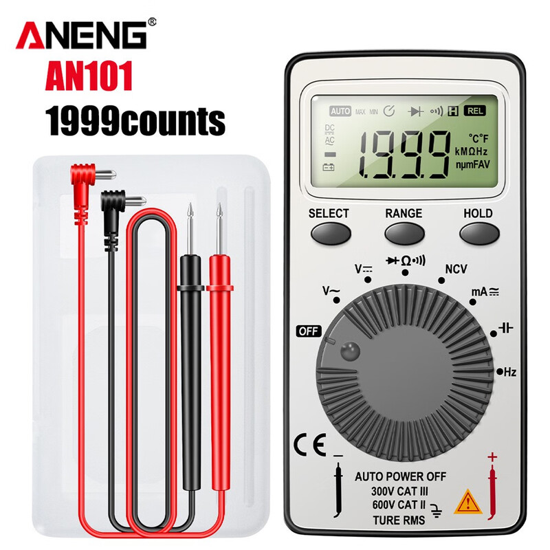 Fluke ANENG digital display multimeter mini voltage and current meter portable card digital multimeter AN101 bag 101 bag