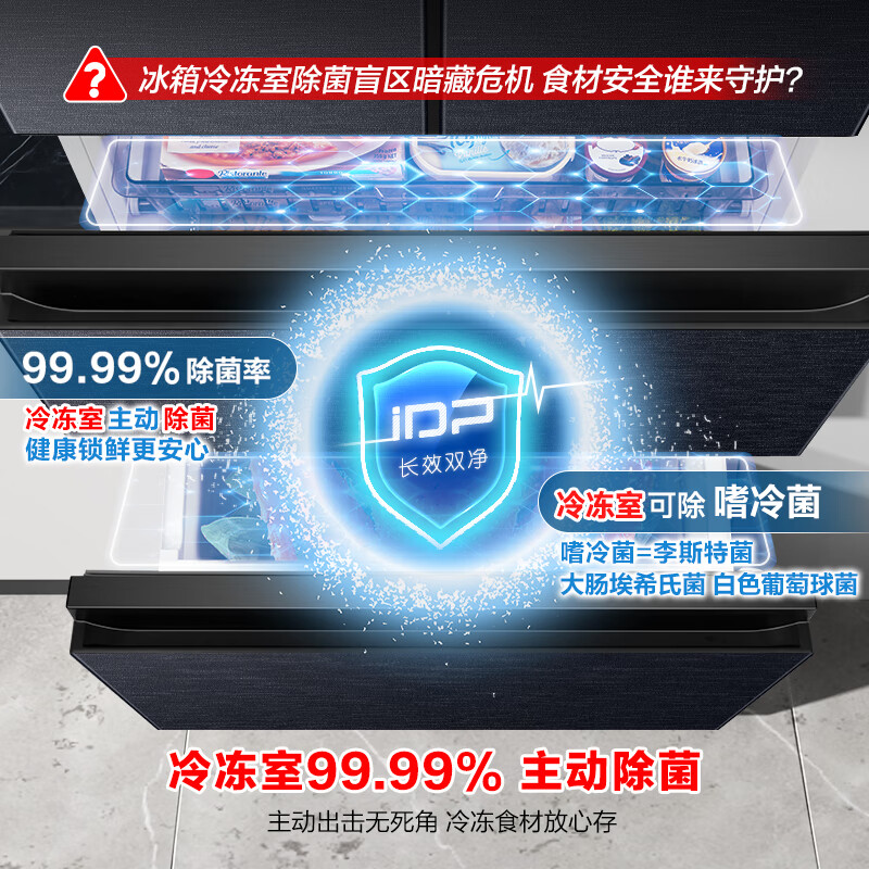 Rongsheng 526-liter dual-clean dual-system French-style multi-door four-door refrigerator household first-class energy efficiency air-cooled frost-free energy-saving large capacity BCD-526WD1MPA gray national subsidy