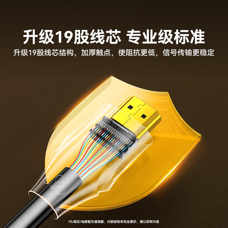 Shanze HDMI cable version 2.1 1 meter 8K60Hz 4K240Hz laptop TV monitor projector HD video connection cable HG-10 compatible with HDMI2.0