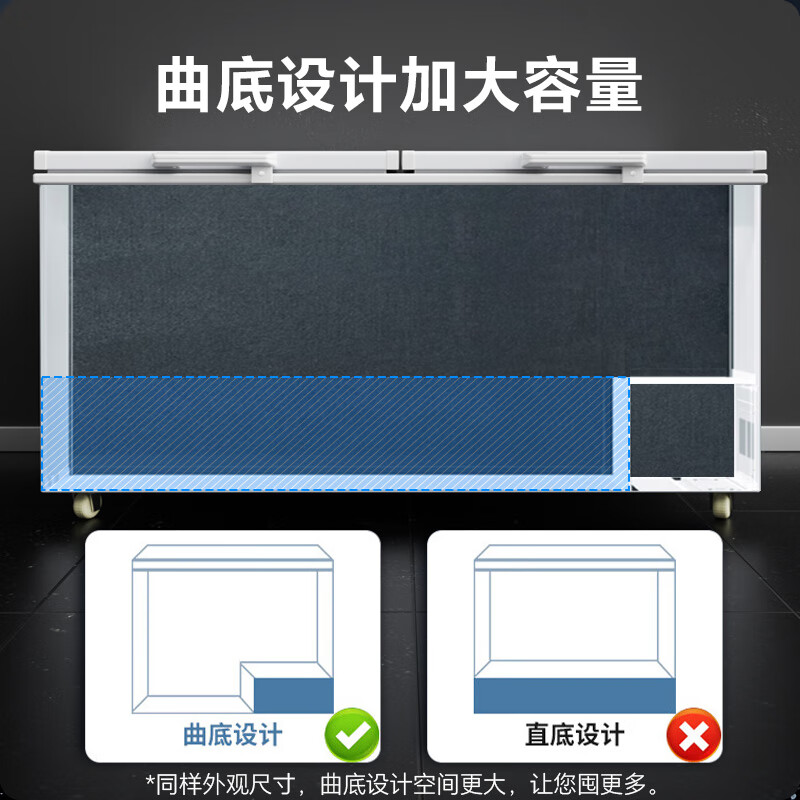 Royalstar Freezer Commercial Large Capacity Full Freezer Horizontal Household Refrigerator Freezer Dual-purpose Freezer Dual Temperature Commercial Large Freezer Freezer Display Cabinet Refrigerator 528 1.5 Meter Single Temperature - Mechanical Temperature Control - 6D Copper Tube Level 1 Energy Efficiency