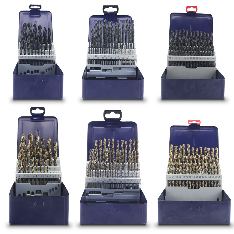 Wen Yijia twist drill bit set VT00L cobalt-containing high cobalt set drill iron plate metal mold steel stainless steel special ET 25 pieces 1.0-13.0*0.5
