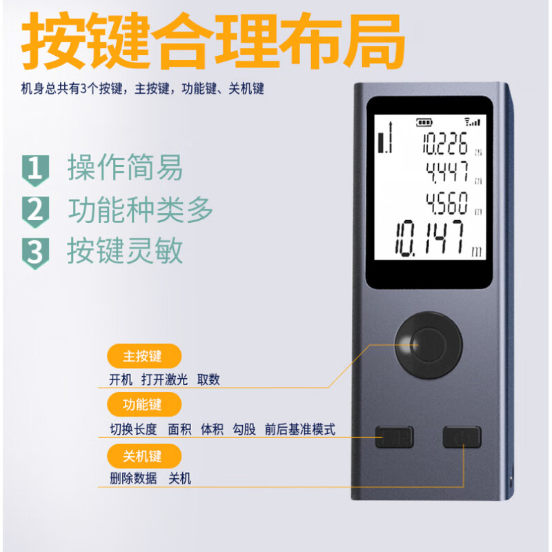 Huaiman laser range finder high-precision mini infrared measuring instrument measuring room electronic ruler precision model 40m