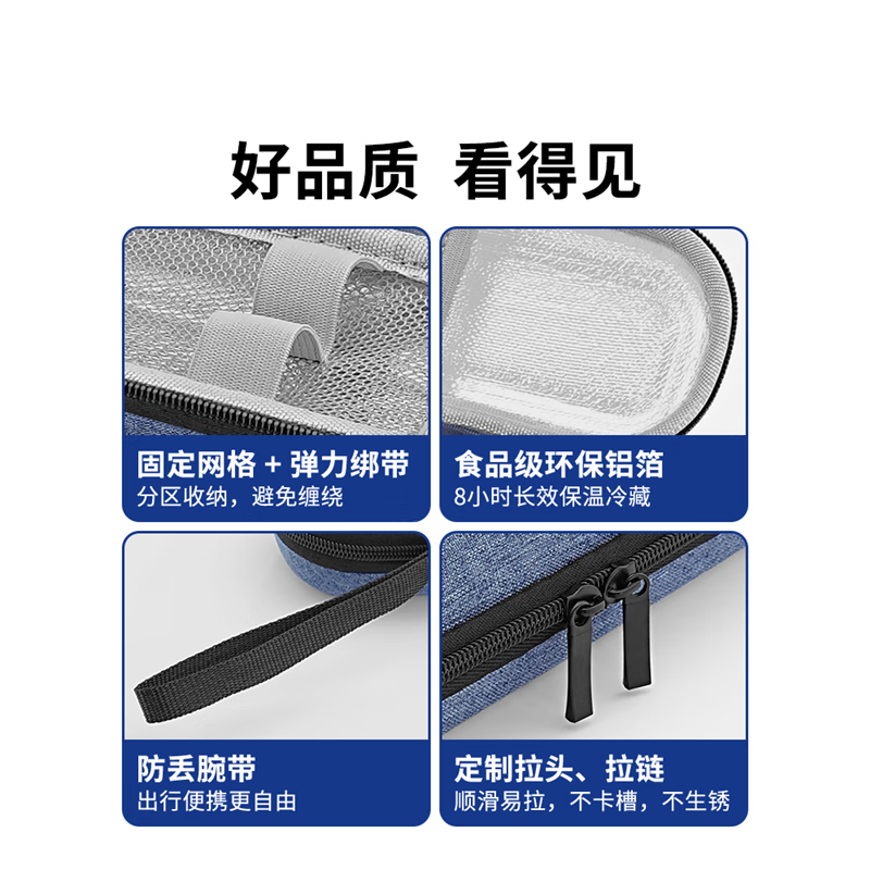 Japan portable insulin refrigerated storage box portable injection pen storage bag household small thermal insulation practical set Dragon Blue + 2 ice bars long-lasting protection