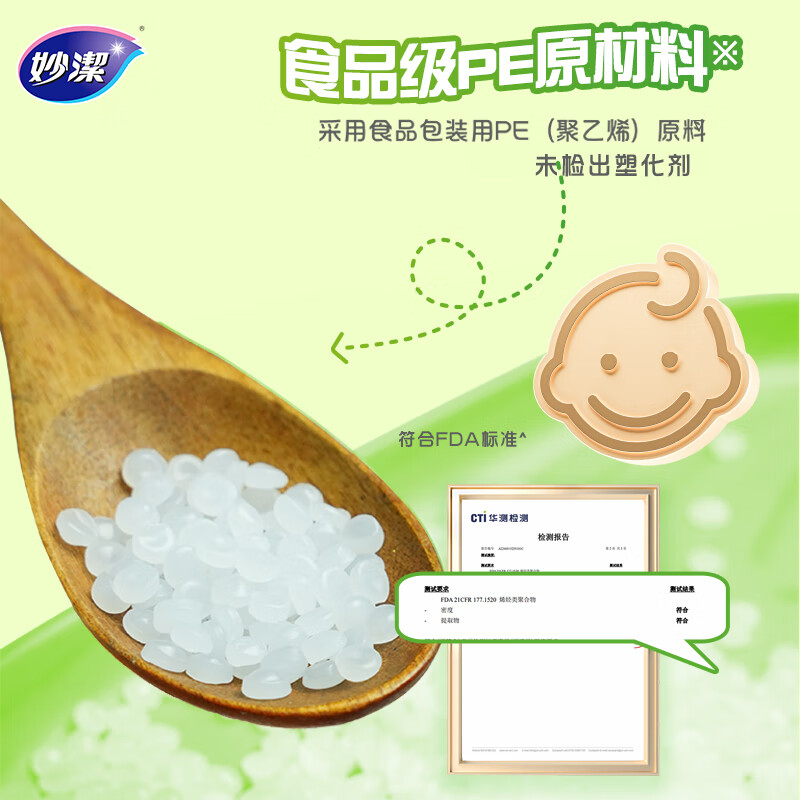 Miaojie Knife-free Tear-off Plastic Wrap Large Roll Point-Breaking Smart Tear-Off Microwaveable Household 50 Meter Large Box