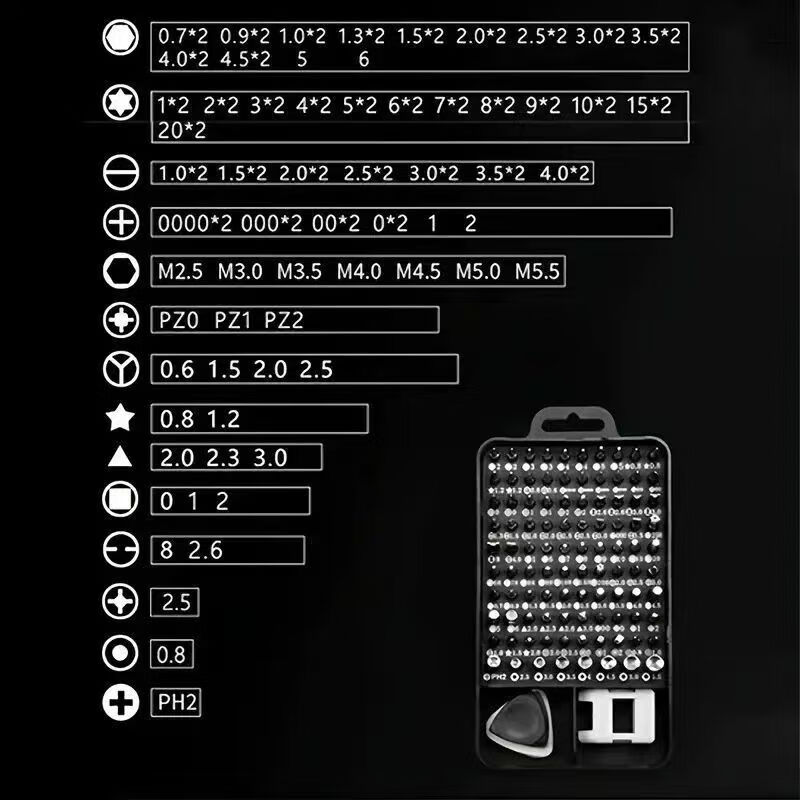 115-in-1 screwdriver, multi-function screwdriver set, home mobile phone and computer professional repair and disassembly tool 115-in-1 (purple)