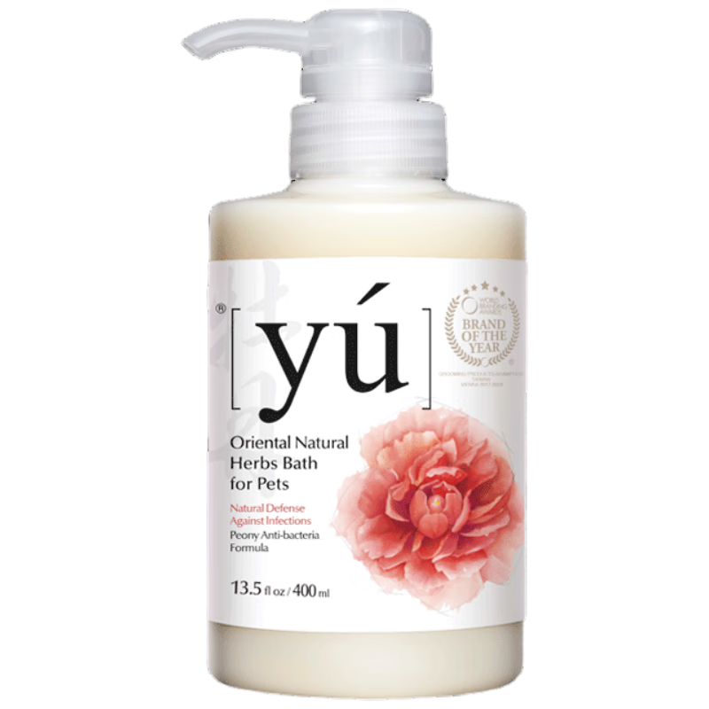 Oriental forest grass (yu) pet shower gel 400ml dog and cat special bath shampoo plant mild peony formula long-lasting fragrance