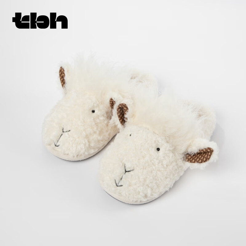 Brutalist Home (tbh) artificial wool lamb slippers winter indoor home shoes can be worn outside couple shoes 38-39