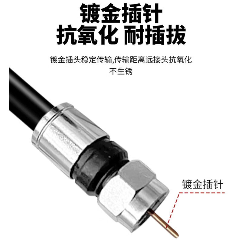 On demand limited TV HD cable set-top box Yagi antenna cable RF closed line TV antenna British F male black 30 meters SX-YF-HS-JJ30