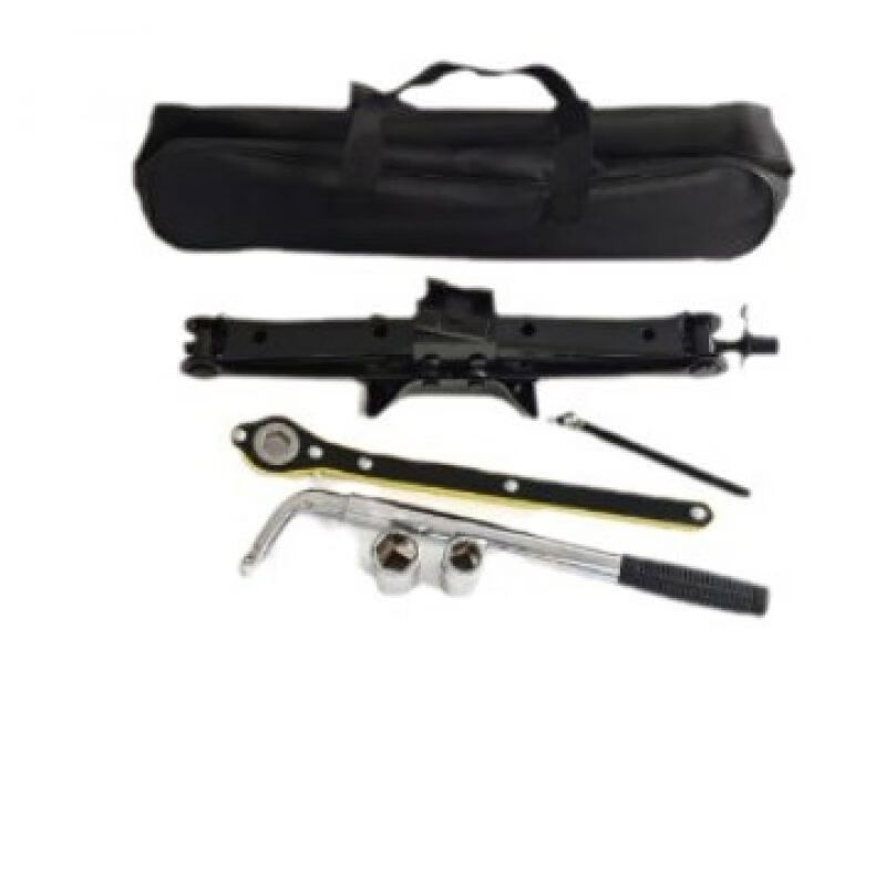 Hugong 2-ton scissor car jack on-board manual labor-saving tire changing hand-cranked spiral vertical heavy-duty jack 1T black color box packaging (1.45KG)