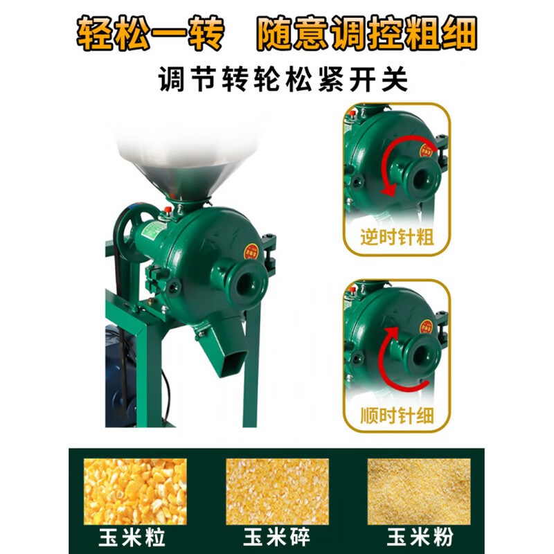 Jingshi blue corn grinder household breeding dry and wet grinder grinder small grain feed grinder 180 cast iron model grinding + grinding 2200W aluminum